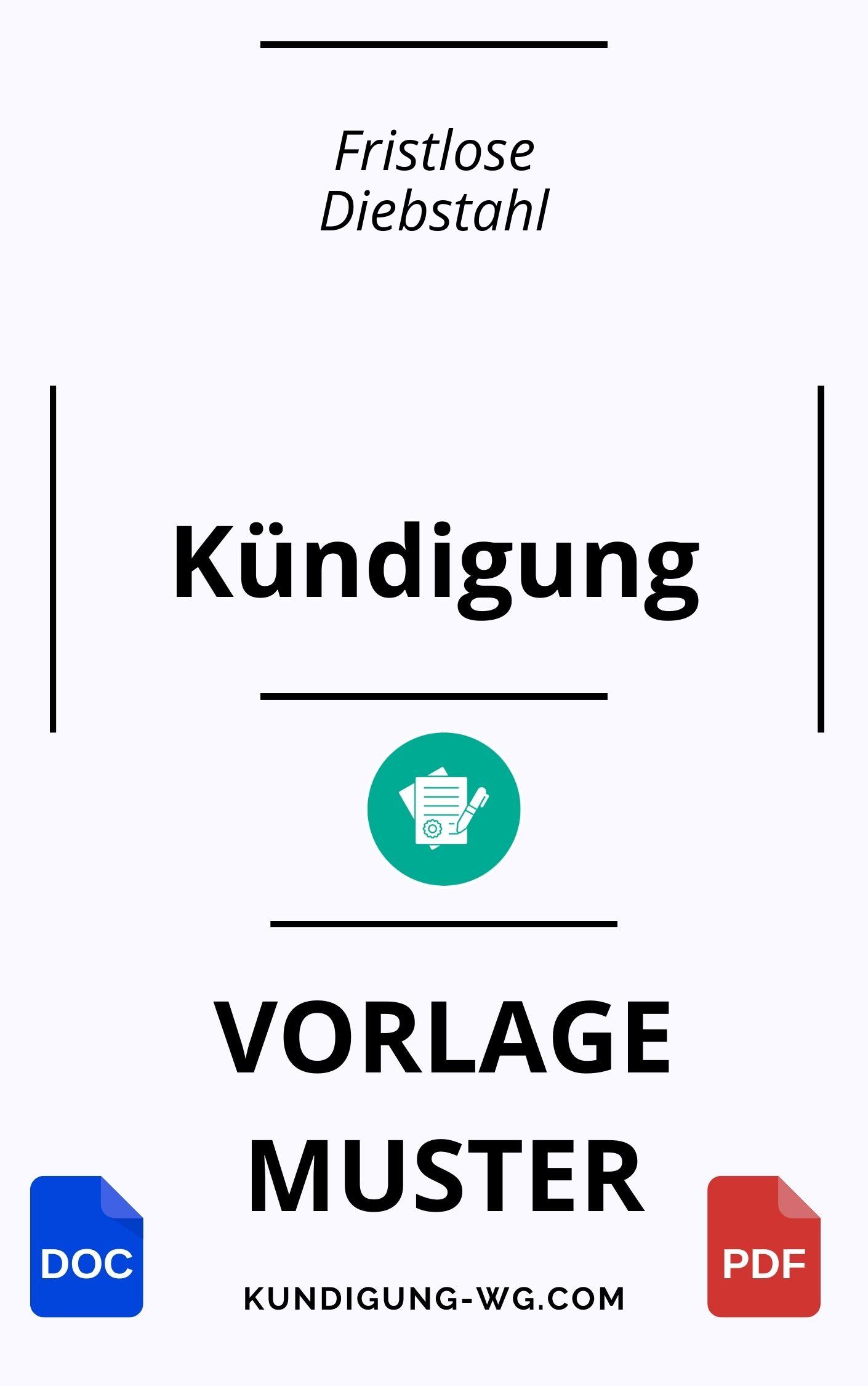 Fristlose Kündigung Wegen Diebstahl - Muster Vorlage