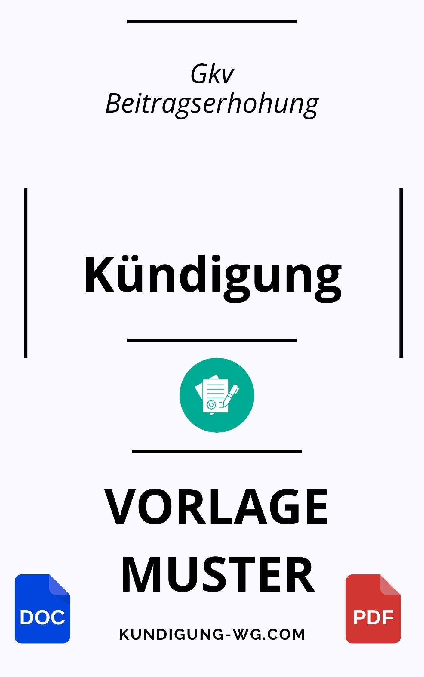 Kündigung Gkv Wegen Beitragserhöhung - Muster Vorlage